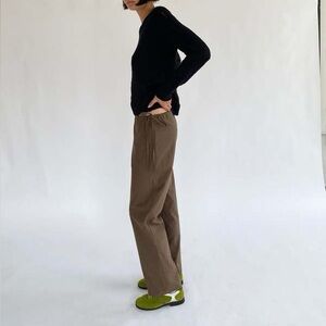Brooke Callahan Tie Pants in Light Brown 100% Cotton